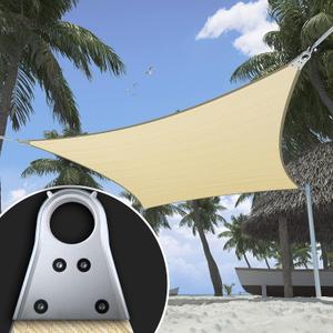 ShadeMart Heavy Duty 16' x 20' Beige Sun Shade Rectangle Shade Sail, Super Ring Canopy Awning Shades for Patio Carport Yard UV Blockage Commercial Grade 260 GSM, We Custom Size (1 6' x 2 0')