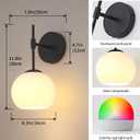 Battery Operated Wall Sconces Set of Two, Rechargeable, Black, 2 Pack