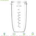 7 Pieces nutribullet Blender Cups & Blade Replacement Set 32oz Huge Cup with 1 Flip-Top To-Go Lid and 1 Lid Ring & Premium Extractor Blade with Compatible with NutriBullet 600w/900w Blender