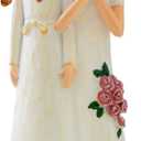 Resin Sister Figurine Statue, 6" Hand-Painted Friendship Sculpture for Best Friends, Sisters, Women  Unique Gift for Birthday, Christmas, Elegant Home Decor Keepsake with Best Wishes Card (White)