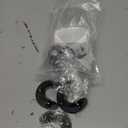 Suiwotin 4PCS Heavy Duty Stainless Steel Closet Rod Bracket - 1 Inch Diameter U Shaped Socket Flange Holder End Supports, Black