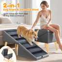22.8" H Dog Stairs for High Bed, 6-Step Non-Slip Dog Ramp for Bed, Grey, 22.8" H