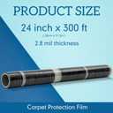 Drydiet Carpet Protection Film 24" x 300' Roll Self Adhesive Clear Plastic Carpet Protector Sticky Car Floor Mats Protector Cover Sheets for Stairs Rug Floor Runner Surface Protection