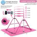 Tepemccu Expandable Gymnastics Bars, Adjustable Height Gymnastic Horizontal Bars, Children Folding Training Bar for Kids