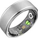 Smart Ring for Women Men,Fitness Ring with 24/7 Activity Tracking,Stress,Sleep Monitoring,No APP Subscription Fees,Compatible with iOS & Android, HarmonyOS Silver, 10#
