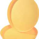PATIKIL 11" Restaurant Serving Trays, 2 Pcs Round Non-Slip Food Service Tray Platter Reusable Plastic Fast Food Serving Tray for Bar Coffee Home Cafeteria Hotel, Yellow