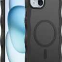 Magnetic for iPhone 15 Case, [Compatible with MagSafe] [Military Grade Drop Protection] Translucent Matte Shockproof Anti-Scratch Phone Cover (Black)