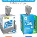 GLIMGLINT Microfiber Cleaning Cloth, 100 Pack Cleaning Rags, Lint-Free, Ultra Absorbent Reusable Paper Towels for Home, Kitchen, Car, Garage or Shop, Microfiber Rags, 11" x 9", Grey