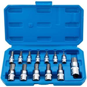 Hex Bit Socket Set Premium S2 Alloy Steel | 13-Piece Metric 2mm - 14mm Allen Socket Kit