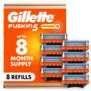 Gillette Fusion5 Power Razor Blades for Men, 5-Blade Razor Refills, 8 Count, Holiday Gifts for Men