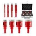 Diamond Core Drill Bits Set - FOCSTOL 8pcs (6/8/10/12/20/25/32/35mm) Diamond Hole Saw Kit with Round Shank for Porcelain Ceramic Tile Marble Granite