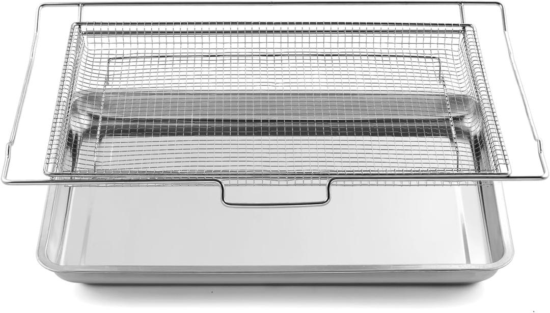 Allstare Air Fryer Tray Replacement Parts for Frigidaire Oven Parts 304 Stainless Steel Air Fryer Basket for Frigidaire AIRFRYTRAY Ready Cook Oven 24.1’’ x 16’’ Air Fryer Oven Rack 316496201 1 Set