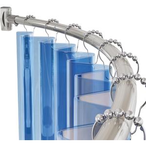 AmazerBath 20-84 Inches Arched Curved Shower Curtain Rod, Heavy Duty Shower Rod Rust Proof Bathroom Curtain Rod, Adjustable Telescoping Design Easy Segmented Installation, Need to Drill, Nickel