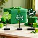 2 x St Patricks Day Decorations, 3 Pcs Lucky Shamrock Wooden Signs for St Patricks Day Decor Centerpieces, Irish Holiday Freestanding Saint Patricks Table Decor for Home Party Tray