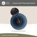 The HC Companies Sedona Round Self-Watering Pot - Lightweight Self Care Planter - Plastic Planter for Herbs & More - Durable Plant Pots for Indoor Plants & Outdoor Plants (9" Cottage Stone, Pack of 1)