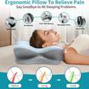Besyodo Cervical Neck Pillow for Pain Relief - Ergonomic Side Sleeper Pillow for Neck Support, Cooling Memory Foam Pillows for Sleeping, Contour Pillow Orthopedic Bed Pillow for Back Stomach Sleepers