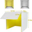 Foldable Recording Booth with High-Density Foam, Small Music Recording Studio for Home Studio, Recording Shield, Soundproof for Recording, Working, Live Streamer, Podcasting (Yellow)