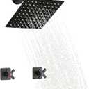 2 Handle Shower Faucet Set, Matte Black Two Handle Shower Faucet Set 2 Knobs Wall Mounted, Shower Faucets Sets Complete