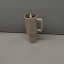 Modern 32 oz Tumbler with Handle & Simple Flip Straw - Car Cup Holders, Leak Resistant Water Bottle-Reusable Insulated Stainless Steel & Rubber Base - Gifts for Women & Men | Traveler (Tan)