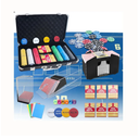 Poker Set, Casino Game Set Blackjack Set with Casino Chips, Deck Shuffler, 300pcs Poker Chips, Blackjack Mat, Poker Cards, Blackjack Shoe, Poker Buttons, Cut Cards for Adult Casino Party