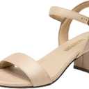 DREAM PAIRS Women's Low Heels Block Open Toe Ankle Strap Classic Short Chunky Sandals with Buckle for Daily Work Wedding Party (8)