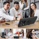 Compatible for Xiaomi Poco M8 Pro/Redmi Note 15 Pro Plus 5G Phone Case with Screen Protector, 360 Rotatable Ring Holder Kickstand TPU Protective Cover Case for Redmi Note 15 Pro+ Plus 5G - Black