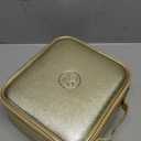 MOMIRA Travel Makeup Bag Cosmetic Bag Makeup Organizer Bag with Lighted Mirror, Adjustable Brightness in 3 Color Scenarios, Waterproof Makeup Train Case, Gift for Women - Golden (Small)