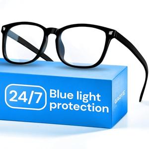 Gaoye Black Blue Light Glasses for Computer & Gaming - Anti UV Ray Lenses, Scratch-Resistant & Comfort Fit