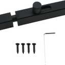 RLECS 75mm/3inch Bedroom Door Lock Door Reinforcement Lock Internal Door Slide Lock Aluminium Square Plain Latch Black Slide Bolt Latch Suitable for Bathroom Bedroom Locker and Cabinet