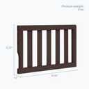 Dream On Me Toddler Guard Rail for Convertible Crib, Solid Wood Bed Rail for Toddler Bed Conversion, Chocolate Chip