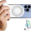 KraftGeek Magnetic Phone Stand Camera Grip with Wireless Charging & Bluetooth Shutter, Stand for iPhone, Ergonomic Handle for Vlogging, Selfies & Video Calls (White)