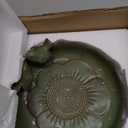 Large Ceramic Bird Bath Bowl Only, 10" Shallow Ground Bird Bath, Handmade Ceramic Birdbath Bowl for Outdoors, Wildlife Water Bowl for Outside, Garden, Tabletop, Balcony and Lawn