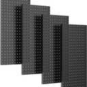 Ultrawall 4 Pcs Metal Pegboard Wall Panels, Peg Boards for Garage Tool Storage (4PC, Black)