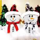 Christmas Snow Man Face Stencils for Painting on Wood, Snowmans for Crafts Reusable Wood Burning Drawing Art Paint Patterns for Wall Cake Cookie Canvas Furniture Paper (face5in25)