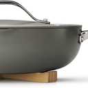 Tramontina All-in-One Plus Pan Set, 5-Quart Ceramic Non Stick Cooking Pan with Lid, Steamer Insert, Bamboo Utensil and Trivet, Gray