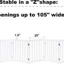 LZRS 6-Panel Extra-Wide Freestanding Wooden Dog Gate Indoor 24High Foldable Safety Pet Barrier for Doorways, Hallways, Kitchens, and Long Staircases, Durable Design fit Small to Medium Dogs, White