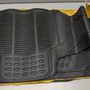 FH Group Automotive Floor Mats Solid ClimaProof for all weather protection Universal Fit Trimmable Heavy Duty fits most Cars, SUVs, and Trucks, 3pc Full Set Black