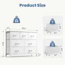 Dresser for Bedroom with 7 Drawers, Anti-Tip Fabric Storage Tower | Organizer Unit with Wood Top and Metal Frame, Organizer for Clothes, Closet, Entryway, Furniture, White