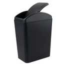 4.5 Gallon Plastic Swing-Top Trash Can, Garbage Can with Swing Lid, Black