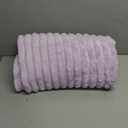 BEDELITE Fleece Throw Blanket for Couch - 300GSM Soft & Warm Fluffy Lavender Fog Blanket, Decorative and Giftable Striped Blankets for Women, Men, 50"x60"