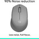 Logitech M330 Silent Wireless Mouse, 2.4GHz with USB Receiver, Optical Tracking, Quiet & Lightweight, Long Battery Life, for PC, Mac, Laptop, Chromebook - Grey