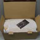 LARS NYSM Bread Box I Metal Box for long lasting freshness I Bread Bin with bamboo lid usable as cutting board I 13.8x7.7x5.3 In (Pure White)