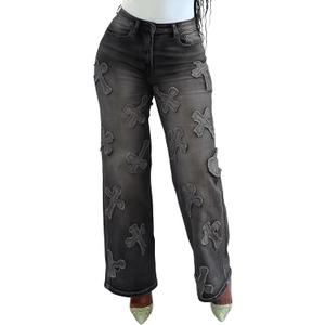 PerZeal Women's Flare Bell Bottom Jeans 2026 Mid Waisted Wide Leg Bootcut Jeans Stretchy Denim Pants with Pocket (Black, XXL)