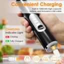 Milk Frother Handheld, Rechargeable Coffee Frother Wand with 2 Stainless Whisks 3 Speeds, Drink Mixer, Electric Foam Maker, Hand Mixer for Lattes, Cappuccino, Matcha, Egg, Black