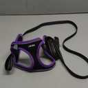 AMTOR Small Dog Harness with Leash Set, No Escape Easy Walk Puppy Harnesses for Training Walking, Step-in Reflective Soft Dogs Vest for XS S Medium Extra-Small Large Sized Dog (XS,Black/Purple)