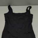 Eachyes Womens Square Neck Double Lined Tank Tops Low Back Fitted Sleeveless Tops M, Black 