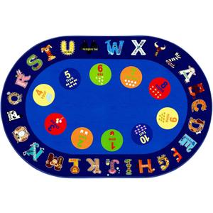 lotoo Classroom Rug, Kids ABC Rugs for Playroom, Preschool Educational Carpet for Learning Alphabet Animals Words Numbers, Kids Daycare Nursery Play Mat for Toddlers Children Bedroom Playroom