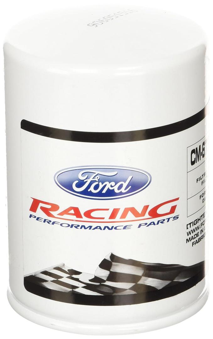 Ford Oil Filter, High Performance, Canister, Screw-On, 13/16-16 in Thread, Steel, White, Ford, Each