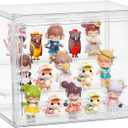 Acrylic Display Case,3 Layer Clear Display Case Adjustable Display Box Stand with 2 Movable Dividers Small Showcase Magnetic Door for Collections Mini Figures