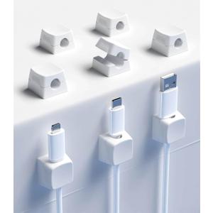 8-Pack Magnetic Cable Clip Nano Adhesive Cable Organizer - White, Suitable for Office desktops, Bedside Tables, Home appliances Wire Management (2Pack)